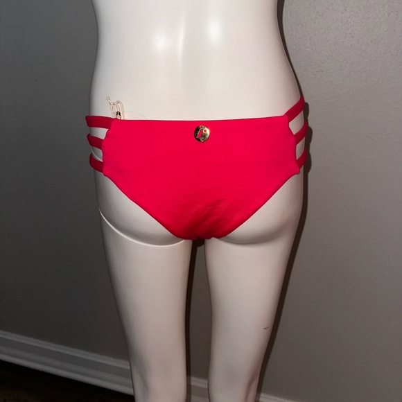 RISE CITY SWIM *Remy* red pink strappy cheeky bikini bottoms L👙 - Picture 4 of 7
